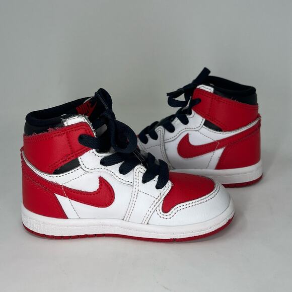 Nike Jordan 1 Retro High Top Sneakers OG Heritage Toddler Size 8 - Picture 5 of 8
